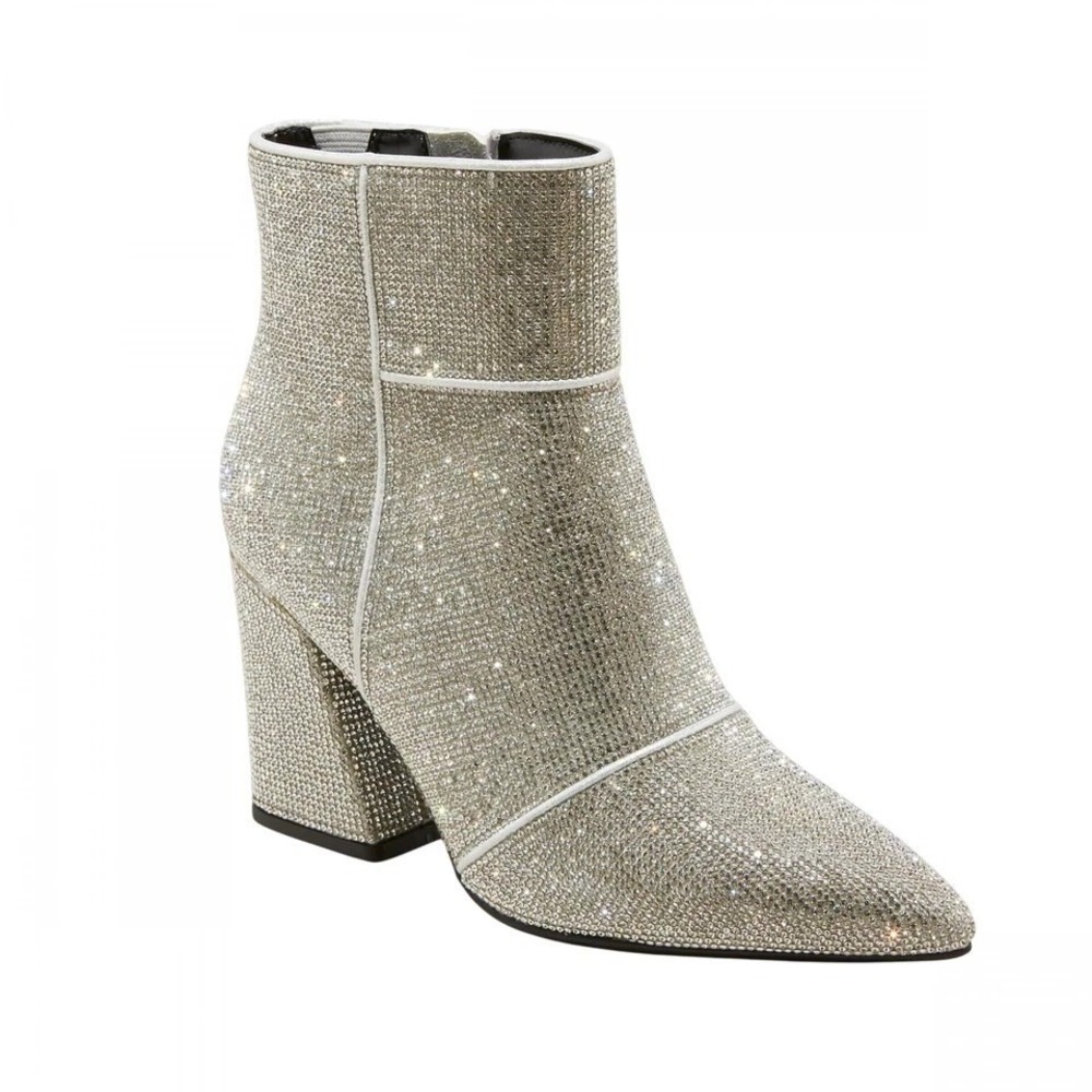 Women's Cailin Rhinestone Ankle Boots by A New Day Silver Size 8.5 New With Tag